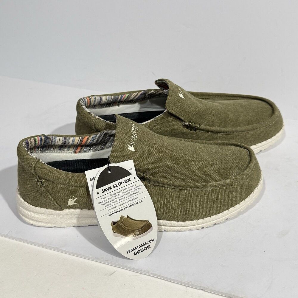 NWT Frogg Toggs Olive Green Java Sneakers Slip On Size 8 Men’s Shoes - Picture 5 of 16
